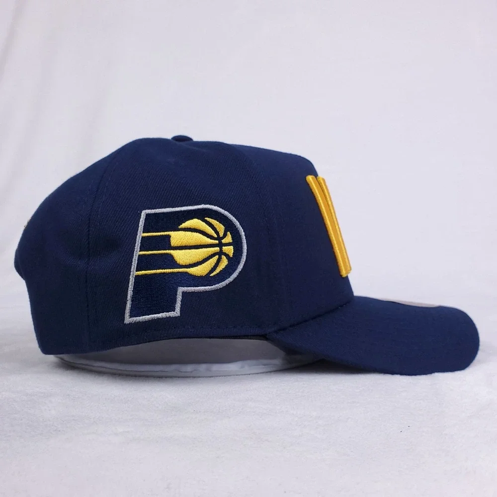 Indiana Pacers Mitchell & Ness NBA Pro Fit Snapback Hat Cap 3D‎ Logo Navy NWT